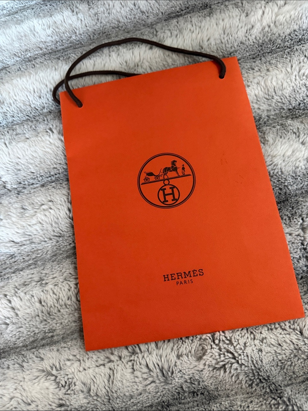 Authentic Hermes Orange Paper Shopping Bag
